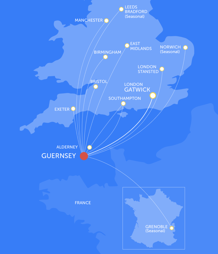 Aurigny route map
